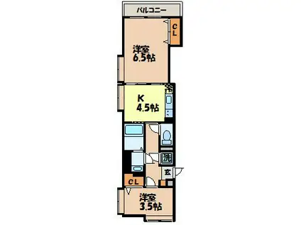 TSビル(2DK/4階)の間取り写真