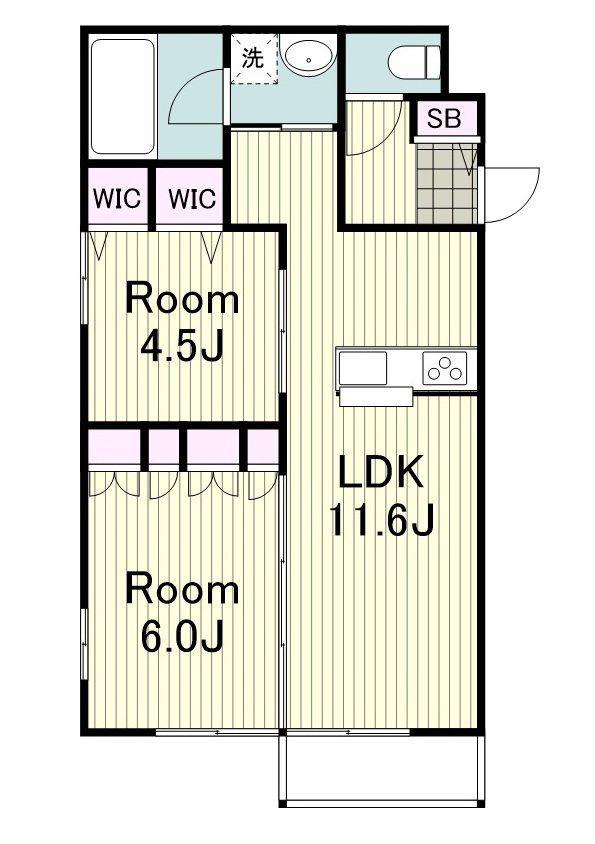 ABODE(2LDK/1階)の間取り写真