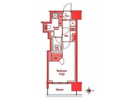スタイリオ新丸子駅前(1K/4階)の間取り写真