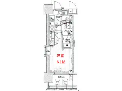 グランド・ガーラ川崎西口(1K/11階)の間取り写真