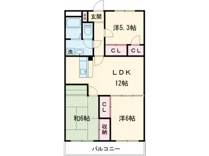 マリンスクエア(3LDK/3階)の間取り写真