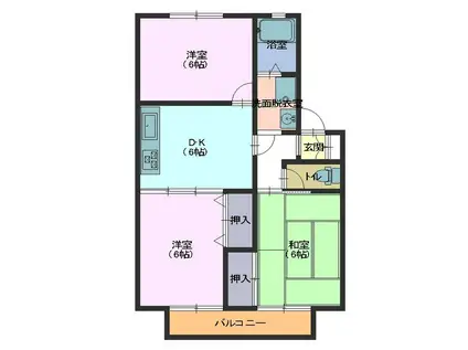 ハイツ ロビン(3DK/1階)の間取り写真