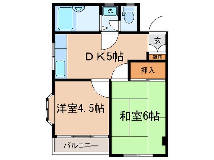 プチメゾンココ(2DK/2階)の間取り写真