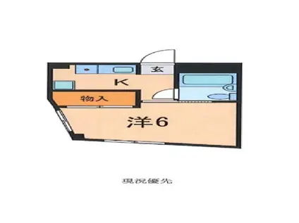 テラス・カトレア(1K/2階)の間取り写真