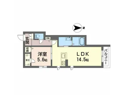 シャーメゾン黒田(1LDK/2階)の間取り写真