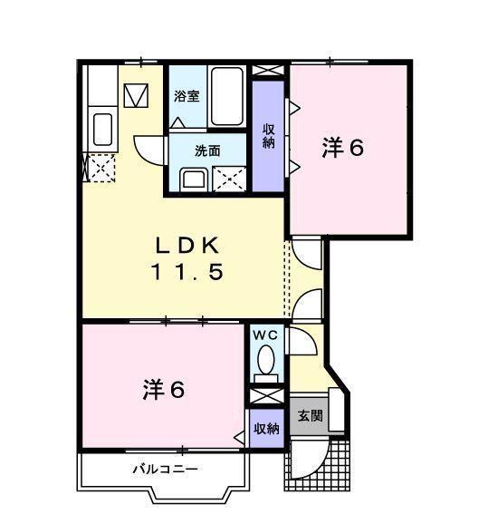 プチユニオン(2LDK/1階)の間取り写真