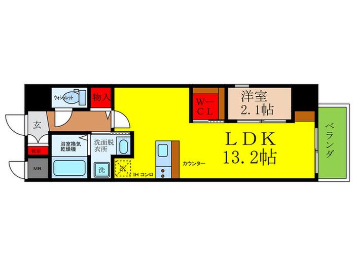 ONLYONE池田新町(1LDK/2階)の間取り写真