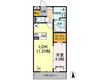 LIEN(1LDK/2階)の間取り写真