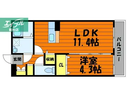 カーサフェリーチェIV(1LDK/1階)の間取り写真