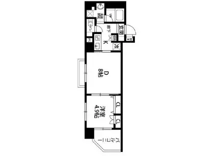 ルクレ東上野レジデンス(2K/5階)の間取り写真