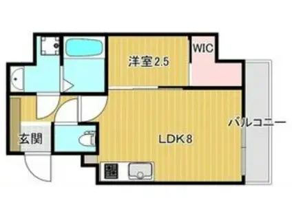 KRYSTAL FIMETHII番館(1LDK/8階)の間取り写真