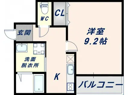 フジパレス高井田西V番館(1K/3階)の間取り写真