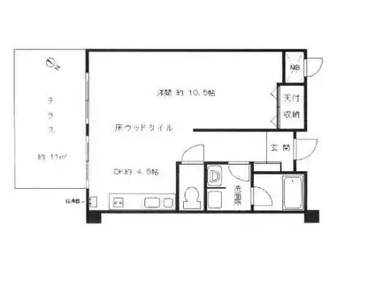 マンション広尾台(ワンルーム/1階)の間取り写真