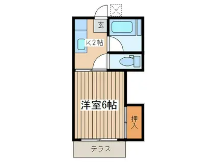 グリーンハイツ橋本(1K/1階)の間取り写真