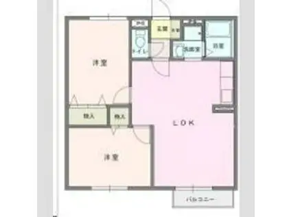 フォレストパークII(2LDK/2階)の間取り写真