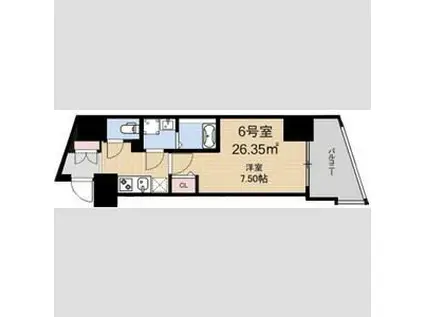 SPコート神戸(1K/1階)の間取り写真