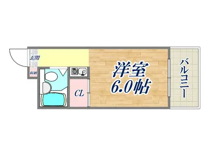 グランデージ東難波(ワンルーム/2階)の間取り写真