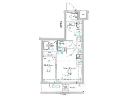 ラフィスタ品川戸越(1DK/2階)の間取り写真