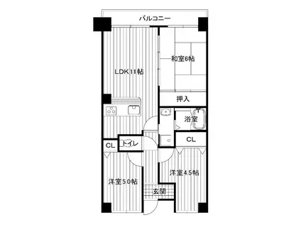 グラン・ドミール(3LDK/5階)の間取り写真
