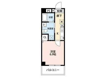 中台けやき苑(1K/3階)の間取り写真