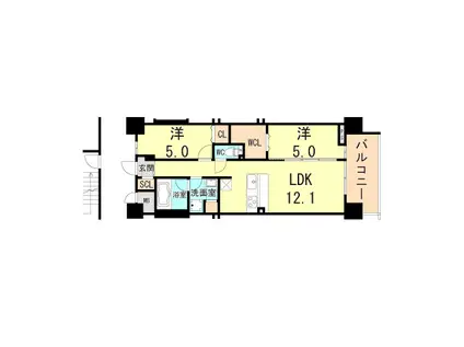 スプランディッドXI(2LDK/4階)の間取り写真