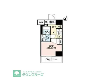 プレール・ドゥーク川口並木(1K/4階)の間取り写真