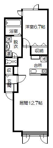 オルフェ(1LDK/1階)の間取り写真