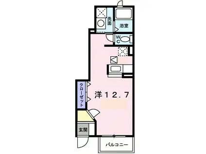 グランツ(ワンルーム/1階)の間取り写真