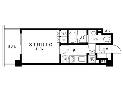 レジディア池袋ウエスト(1K/3階)の間取り写真