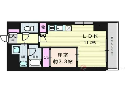 メセナ緑地公園(1LDK/4階)の間取り写真