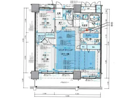 アップルタワー東京キャナルコート(2LDK/28階)の間取り写真