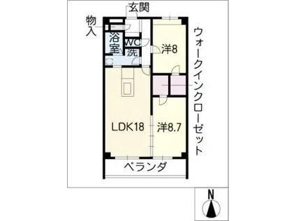 LIFE OF CALM(2LDK/2階)の間取り写真