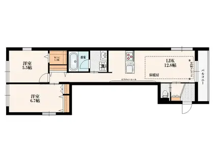 本駒込マンション(2LDK/1階)の間取り写真