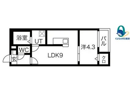 ルピナス(1LDK/2階)の間取り写真