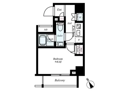 LEA横濱山手壱番館(1K/3階)の間取り写真