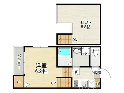 ハーモニーテラス松香台II(1K/1階)の間取り写真