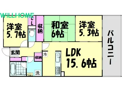 ノイフロイデ(3LDK/3階)の間取り写真