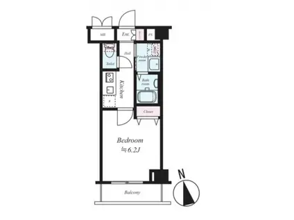 ラ・シード馬込レフィナード(1K/2階)の間取り写真