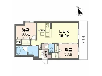 SEASIDE HOUSE(2LDK/1階)の間取り写真
