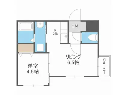 ANGELIC PLACE福住(1LDK/4階)の間取り写真