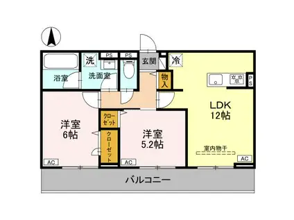 ヴィラージュ(2LDK/2階)の間取り写真