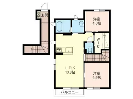 SHM AVENIR B(2LDK/2階)の間取り写真