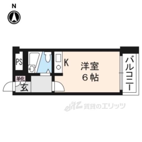 朝日プラザ鴨川(ワンルーム/5階)の間取り写真
