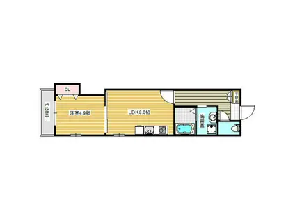 LA VIE BELLE 宝山町(1LDK/3階)の間取り写真