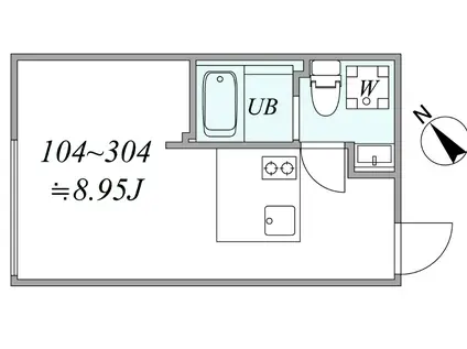 TRIAS816(1DK/3階)の間取り写真