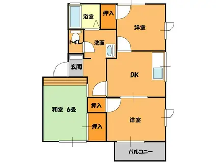 ストークうちだ(3DK/2階)の間取り写真