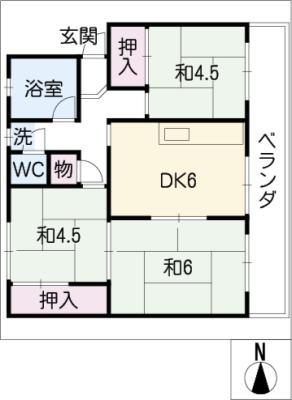 アネックス楠50(3DK/5階)の間取り写真