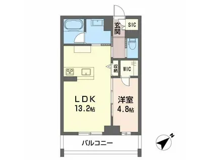 CLASSEUM連坊III(1LDK/3階)の間取り写真