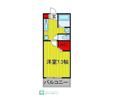 ダブルレインボー六実(1K/2階)の間取り写真