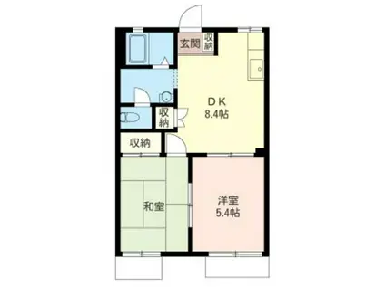 コーポ源(2DK/2階)の間取り写真